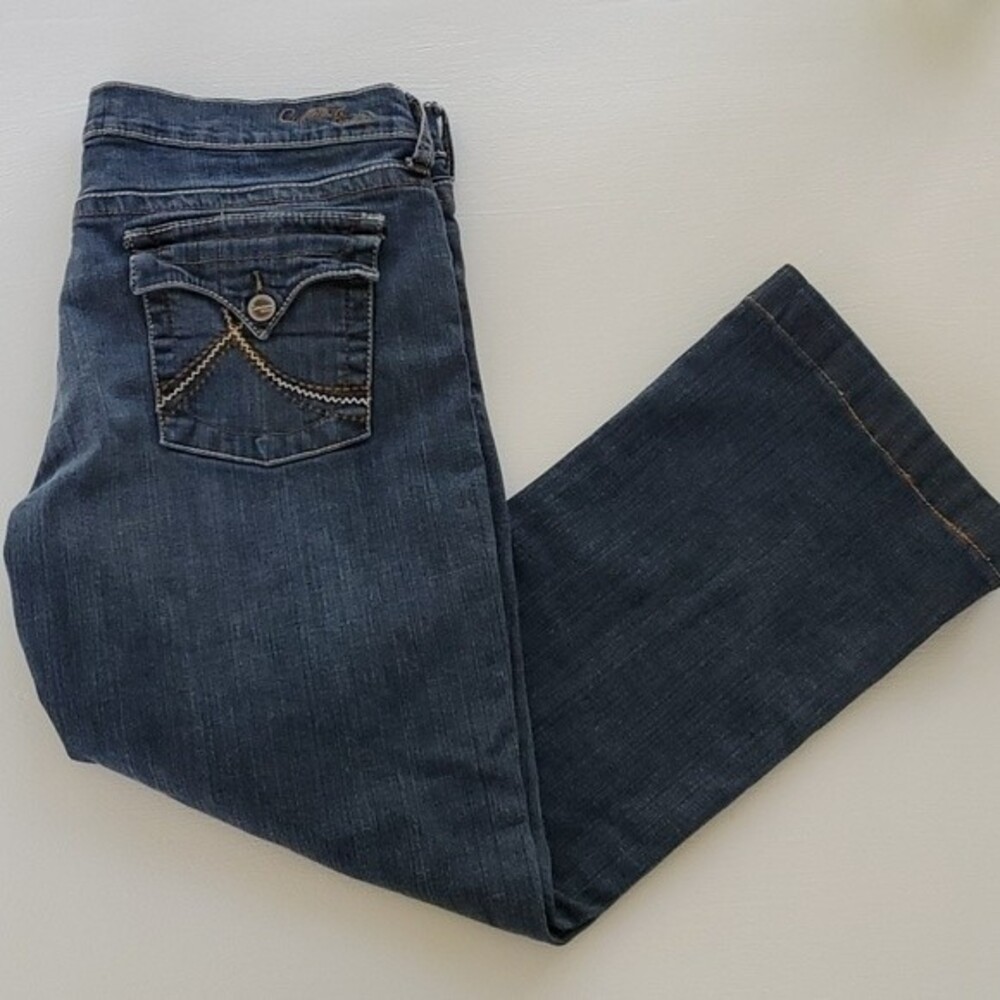 COMMON GENES MATERNITY DENIM JEAN CAPRI PANTS LARGE